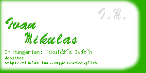ivan mikulas business card
